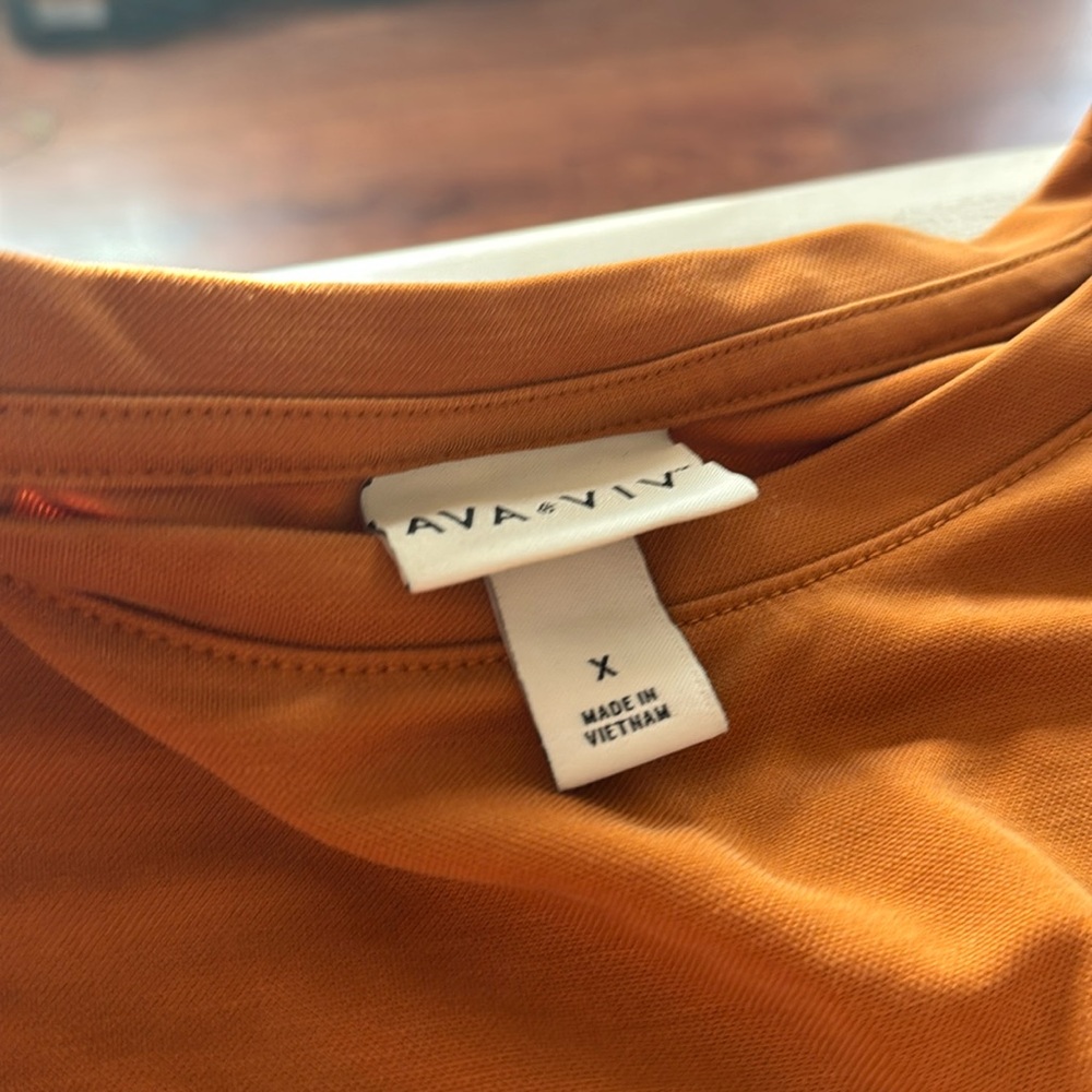 Ava & via Thick burnt orange shirt size X